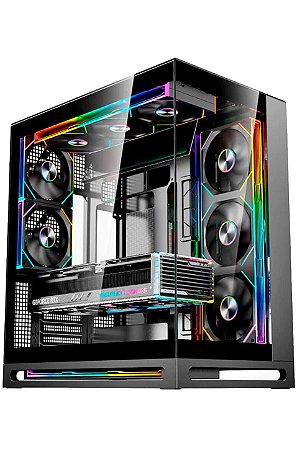 Gabinete Gamer Liketec Cygnus Dark, Mid-Tower, Lateral De Vidro, Preto