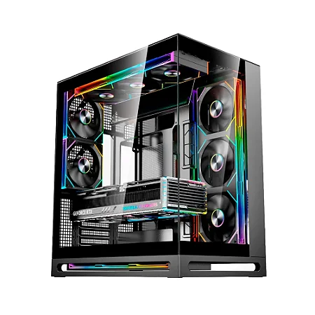 Gabinete Gamer Liketec Cygnus Dark, Mid-Tower, Lateral De Vidro, Preto