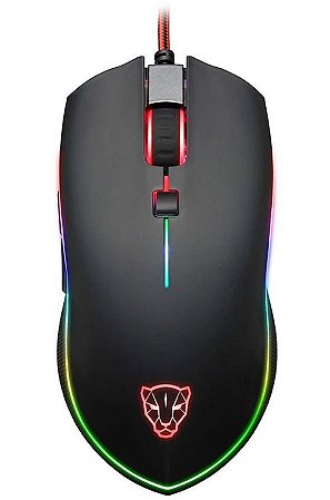 Mouse Gamer Motospeed V40, Preto, Rainbow, 4000DPI
