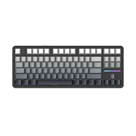 Teclado Gamer Mecânico Attack Shark X87 Moonlit Night, Switch Strawberry, Backlit RGB, Preto/Cinza