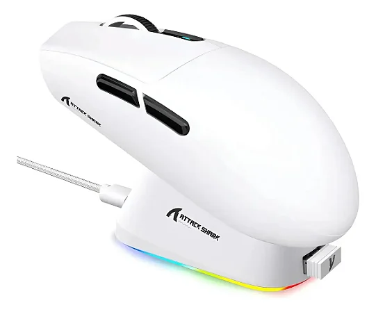 Mouse Gamer Attack Shark G3 Pro Wireless/Bluetooth, Branco