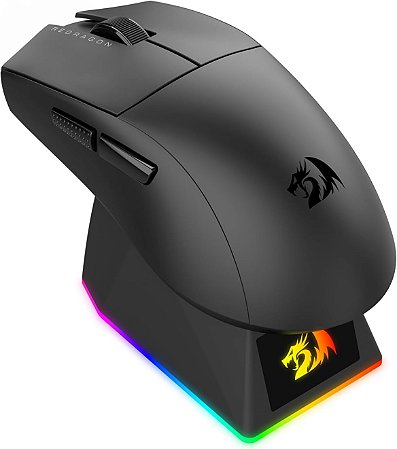 Mouse Gamer Redragon King Ultra Wireless/Bluetooth, Preto, 45000DPI