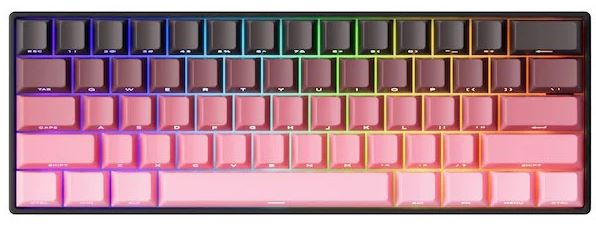 Teclado Gamer Magnético Akko Monsgeek Fun60 Pro Black & Pink Gradient Sw. Glare Magnetic, RGB