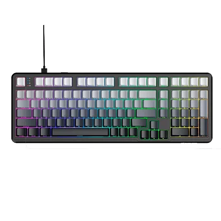 Teclado Gamer Magnético Attack Shark X98 HE, Rapid Trigger, 8000Hz, 0.01ms, Backlit RGB, Cinza e Branco