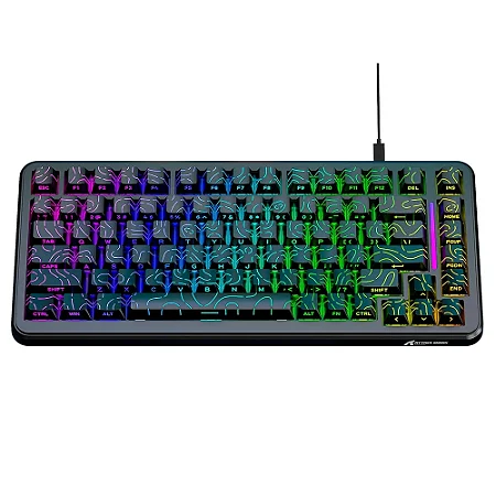 Teclado Gamer Magnético Attack Shark X82 HE 75%, Rapid Trigger, 8000Hz, 0.01ms, Backlit RGB, Preto e Cinza