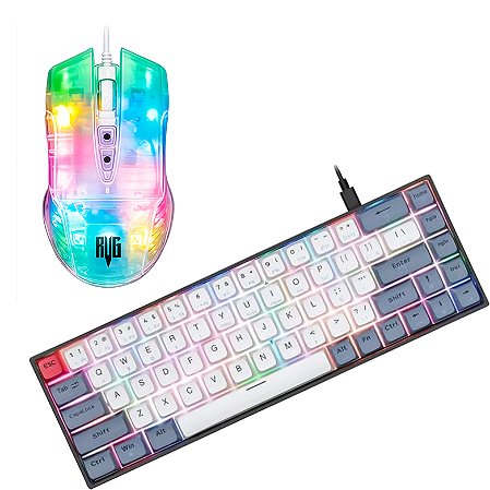 Combo Gamer Teclado Mecânico Revenger BKL003, Switch Red, RGB + Mouse Revenger Tiger 003 RGB 3600DPI