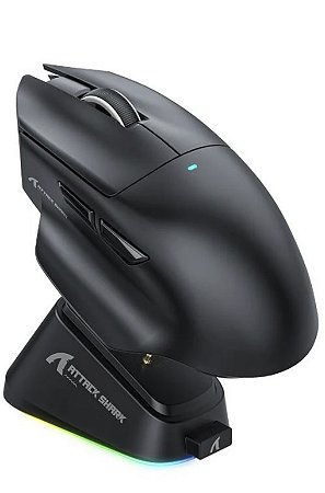 Mouse Gamer Attack Shark V6 Wireless/Bluetooth, RGB, 25000 DPI, Preto