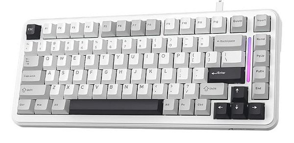 Teclado Gamer Magnético Attack Shark X82 HE 75%, Rapid Trigger, 8000Hz, 0.01ms, Backlit RGB, Branco