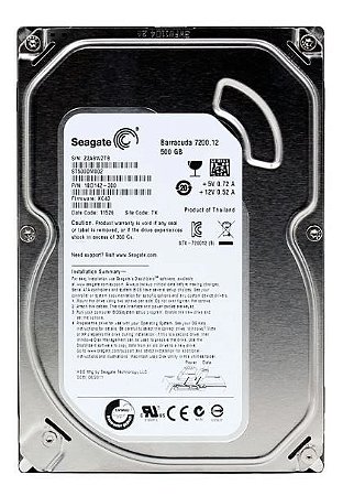 HD Seagate Barracuda, 500GB, 3.5", Desktop, SATA, ST3500413AS