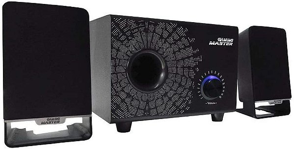 Caixa de Som K-mex Subwoofer Gamer Bass Reflex 2.2, SS-A200, 16W RMS, Preta
