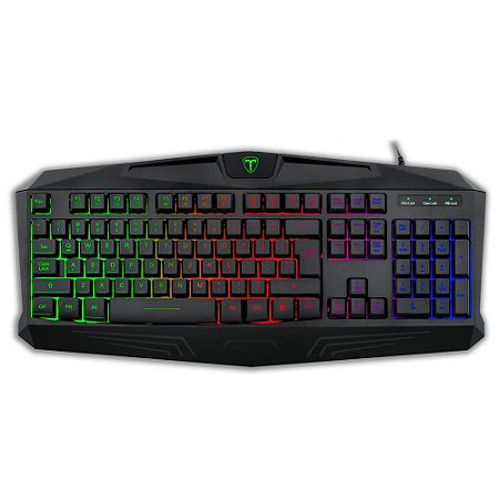 Teclado Gamer T-Dagger Tanker Rainbow, ABNT2
