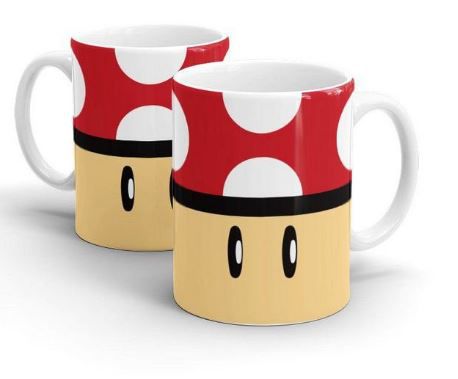 Caneca - Cogumelo Vermelho Super Mario - Power Up - Beek