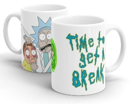 Caneca - Rick and Morty - Time to Get a Break - Beek