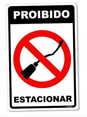Placa Decorativa Proibido Estacionar, PD08, 24 X 16 cm
