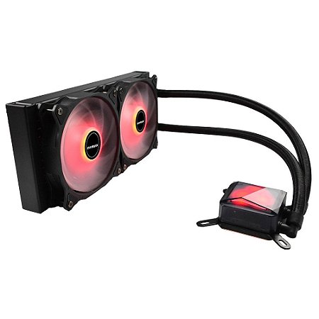 Water Cooler Mymax Algor 240mm, Preto, LED Vermelho, MYC/FC-V2-240-RD