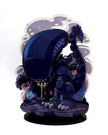 Miniatura 2.5D em MDF - Alien vs Predator - Alien - 14cm