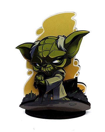 Miniatura 2.5D em MDF - Star Wars - Yoda - 14cm