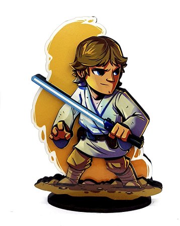Miniatura 2.5D em MDF - Star Wars - Luke Skywalker - 14cm