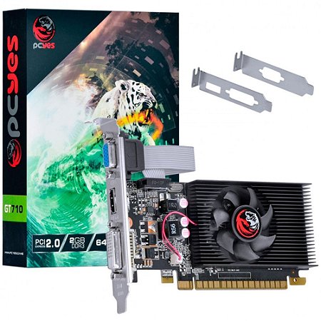Placa de Vídeo Pcyes Nvidia Geforce GT 710 2GB GDDR3