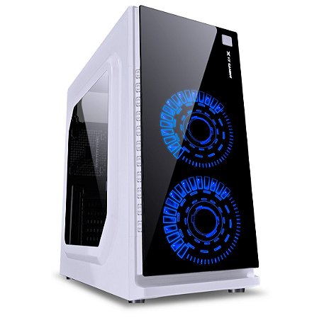 Gabinete Vinik Crater, Mid Tower, Com 2 Fans Blue, Lateral de Acrílico