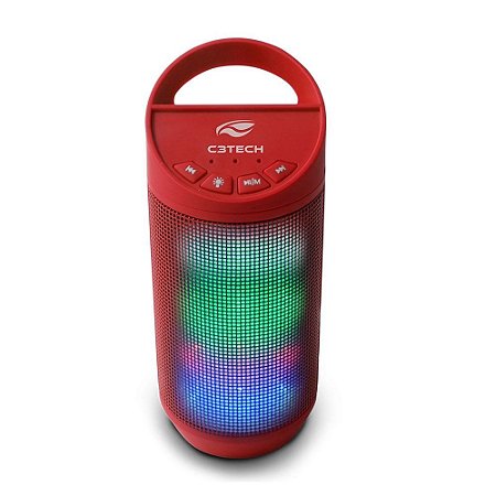 Caixa de Som C3 Tech BEAT SP-B50RD, Bluetooth, 8W RMS, Vermelha