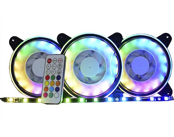 Kit Cooler K-mex AF-Y1225, 3 unidades, RGB RBW, 120mm