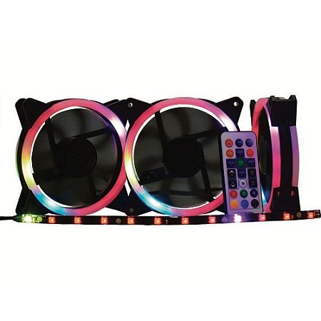 Kit Cooler K-mex AF-J1225, 3 unidades, ARGB RBW, 120mm