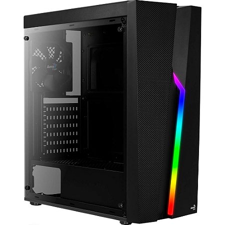 Gabinete Aerocool Bolt RGB, Mid Tower, Com 1 Fan, Lateral de Acrílico, Preto