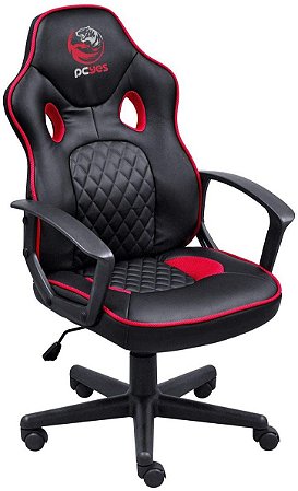 Cadeira Gamer PCYES Mad Racer STI Master, Preto/Vermelho