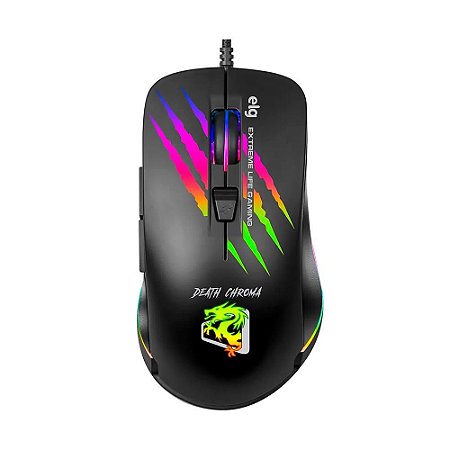 Mouse Gamer ELG Death Chroma, RGB, 6 Botões, 4800DPI