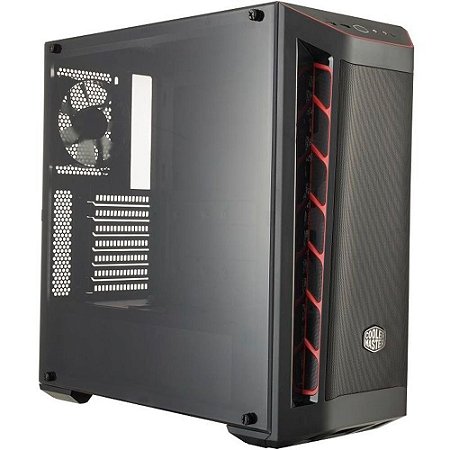 Gabinete Cooler Master MB511 Vermelho MB511, Mid Tower, Com 1 Fan, Lateral de Acrílico