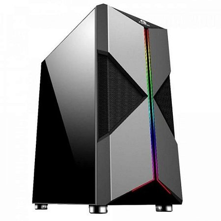 Gabinete Fortrek Holt RGB preto, Mid Tower,  Lateral em acrílico