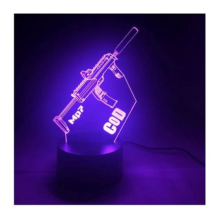 Luminária de Led RGB MP7 Call of Duty LM20