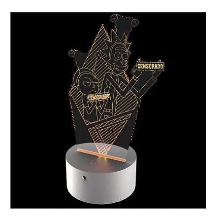 Luminária de Led RGB  Rick e Morty Censurado LM9