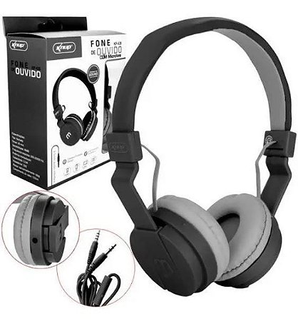 Headphone Knup Com Microfone P2, preto kp428