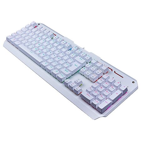 Teclado Mecânico Gamer Redragon Varuna Branco, RGB, Swich Redragon MK2 Red, ABNT2