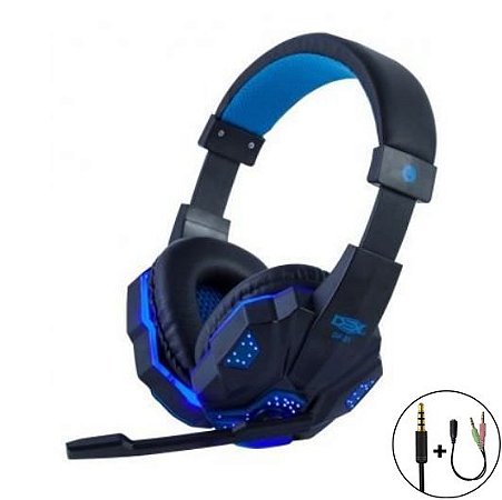 Headset Gamer Dex DF-81 p3 com LED azul