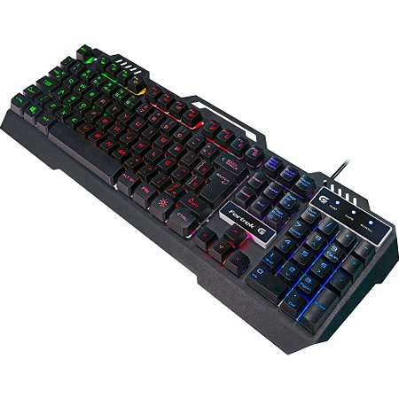 Teclado Gamer Fortrek Crusader, LED, Multimídia, ABNT2
