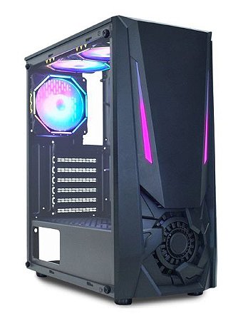 Gabinete Kmex Jaeger I, Mid Tower, Lateral em Vidro Temperado, Preto