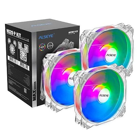 Kit Cooler Alseye M120-P MAX series Transparente, 3 fans, RGB, 120mm