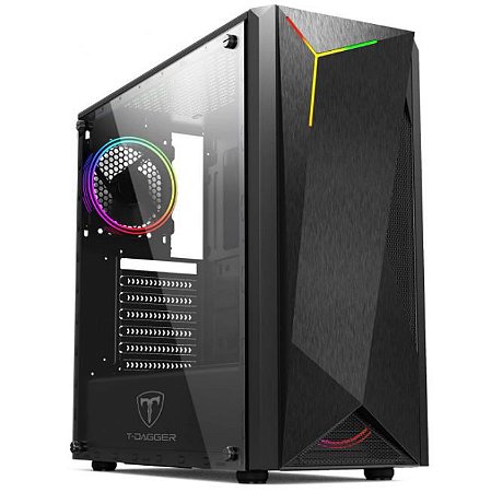 Gabinete Gamer T-Dagger G28B, RGB, Preto