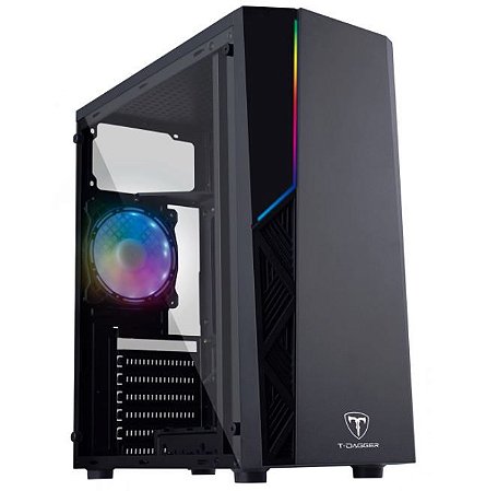 Gabinete Gamer T-Dagger P02B, Mid Tower, RGB, Preto