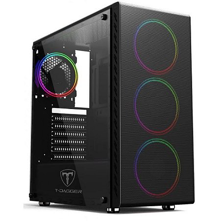 Gabinete Gamer T-Dagger G10B, Mid Tower, Preto