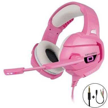 Headset Gamer Draxen DN103 LED Rosa