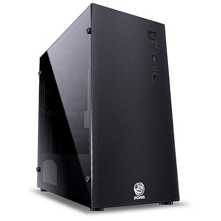 Gabinete Gamer PCYES Terra C/ 2 Fans, Mid Tower, Lateral em Acrílico