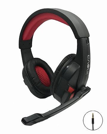 Headset Gamer Inova FON-8638 Preto/Vermelho