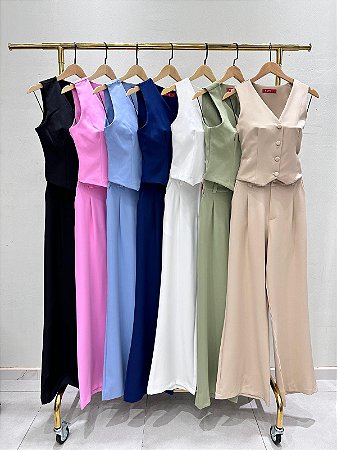 Conjunto Alfaiataria Calça e Colete Cores