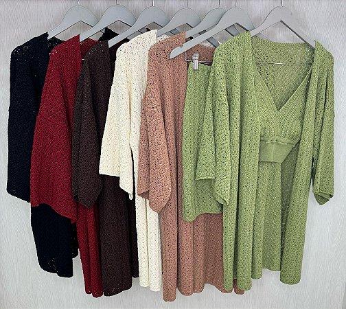 Conjunto Tricô Kimono Cores