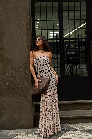 Vestido Tule Tomara Que Caia Longo Poá