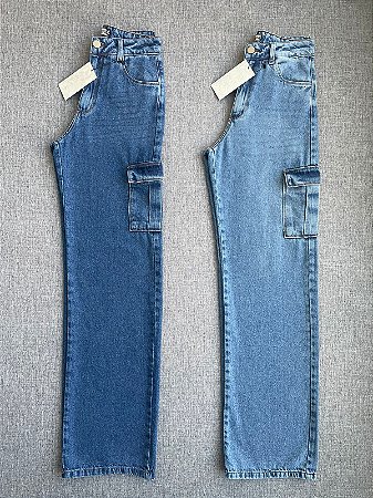 Calça Jeans Cargo Cores